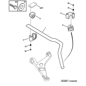 PALIER DE BARRE ANTIDEVERS Citroën AX - 96064489