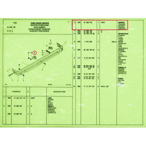 SUPPORT CENTRAL PARE-CHOC AR Citroën LNA, LN/LNA - 97500759