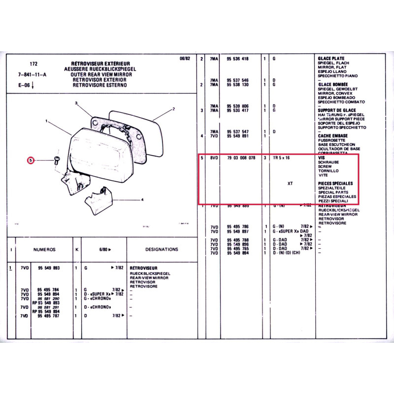 AGRAFE SUPPORT Citroën Visa - 7903008078