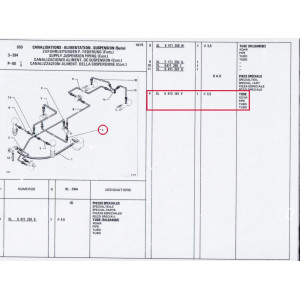 TUBE HYDRAULIQUE (Régulateur de hauteur → soupape de pression avant) Citroën CX - 5 473 161