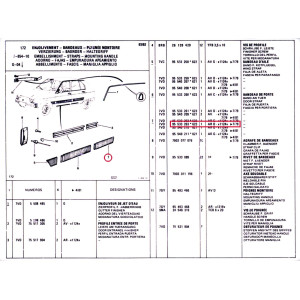 BANDEAU DE PORTE AR DROIT Citroën Visa - 95 533 263