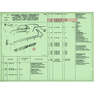 BANDEAU DE PORTE AR GAUCHE Citroën Visa - 95 533 262