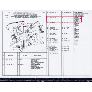 Maintien du câble d'embrayage sur le levier de commande Citroën CX - 5 422 101