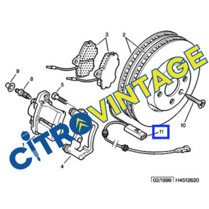 6626T2 - Faisceau d'usure de frein Citroën ZX - Berlingo -Freins, Commande de freins - référence : 6626T2-OE