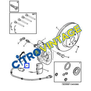 96131569 - Faisceau d'usure de frein Citroën AX -Freins, Commande de frein - référence : 96131569-OE