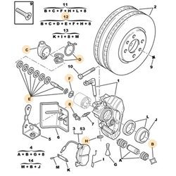 95590796 - Nécéssaire commande de frein à main -Freins, Commande de frein - référence : 95590796-OE