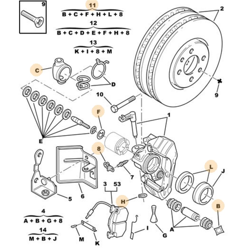 95590798 - Nécéssaire étanchéité piston de frein AV -Freins, Commande de frein - référence : 95590798-OE