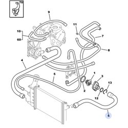 96004956 - TUYAU DE REFROIDISSEMENT BX 1,4 (TU) -Organes extérieurs au moteur - référence : 96004956-OE
