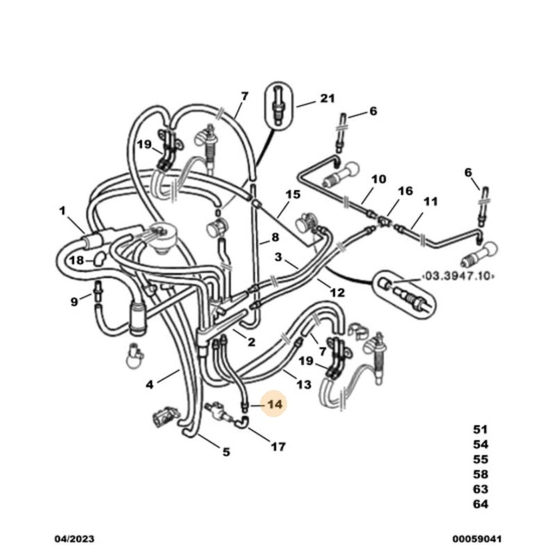 7905026851 - TUBE HYDRAULIQUE -Essieux, Suspension, Hydraulique - référence : 7905026851-OE