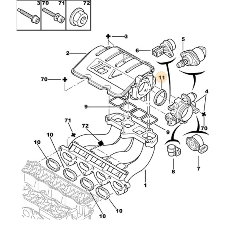 0348K9 - Joint de répartiteur d'air -Moteur, Boite de vitesses - référence : 0348K9-OE