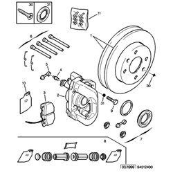 95640920 - JEU COLONNETTES ETRIER FREIN -Freins, Commande de freins - référence : 95640920