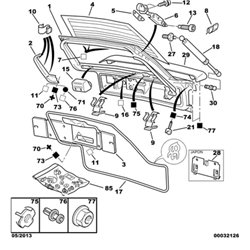 96136481 - Vitre de lunette arrière XANTIA I -Carrosserie - référence : 96136481-OE