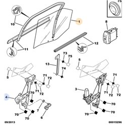 920397 - Vitre de porte arrière -Carrosserie - référence : 920397-OE