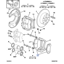 4254A4 - JEU DE PLAQUETTES DE FREIN AV C25 -Freins, Commande de frein - référence : 4254A4-OE