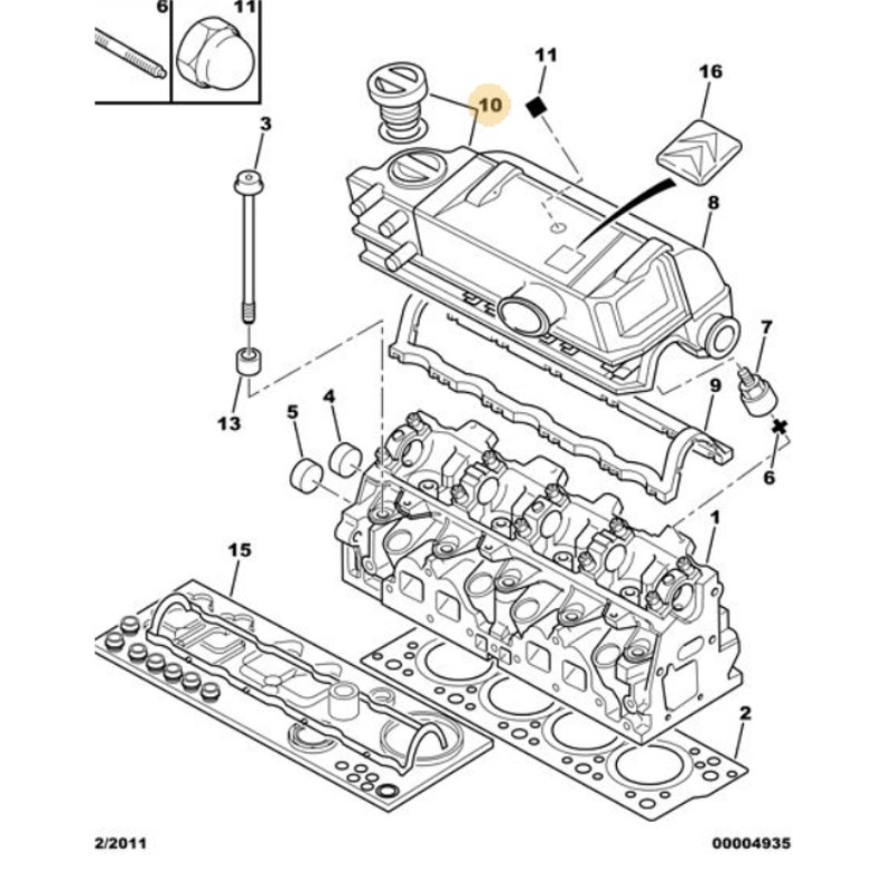 025847 - Bouchon remplissage huile moteur -Organes extérieurs au moteur - référence : 025847-OE
