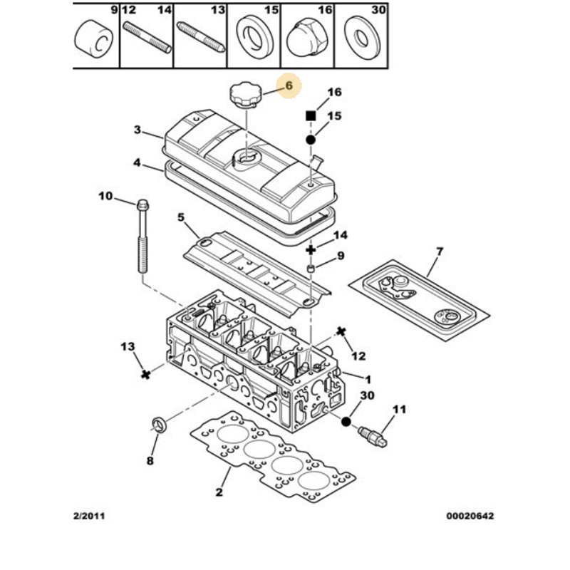 025864 - Bouchon remplissage huile moteur -Moteur, Boite de vitesses - référence : 025864-OE