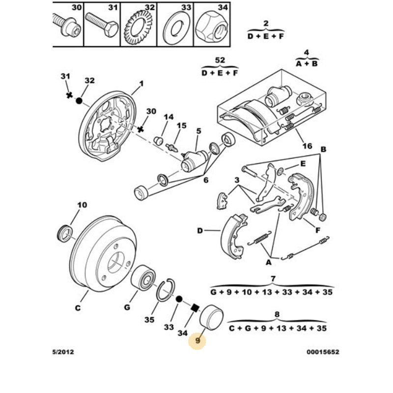 374032 - Bouchon de moyeu de roue -Freins, Commande de frein - référence : 374032-OE