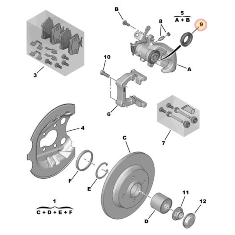 444894 - Joint d'étrier de frein -Freins, Commande de frein - référence : 444894-OE