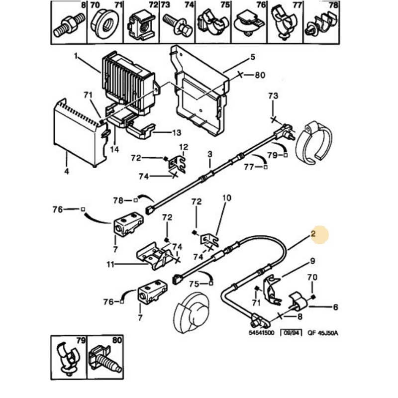 454538 - Capteur ABR de roue -Freins, Commande de frein - référence : 454538-OE