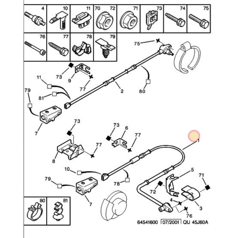 454567 - Capteur ABR de roue -Freins, Commande de frein - référence : 454567-OE
