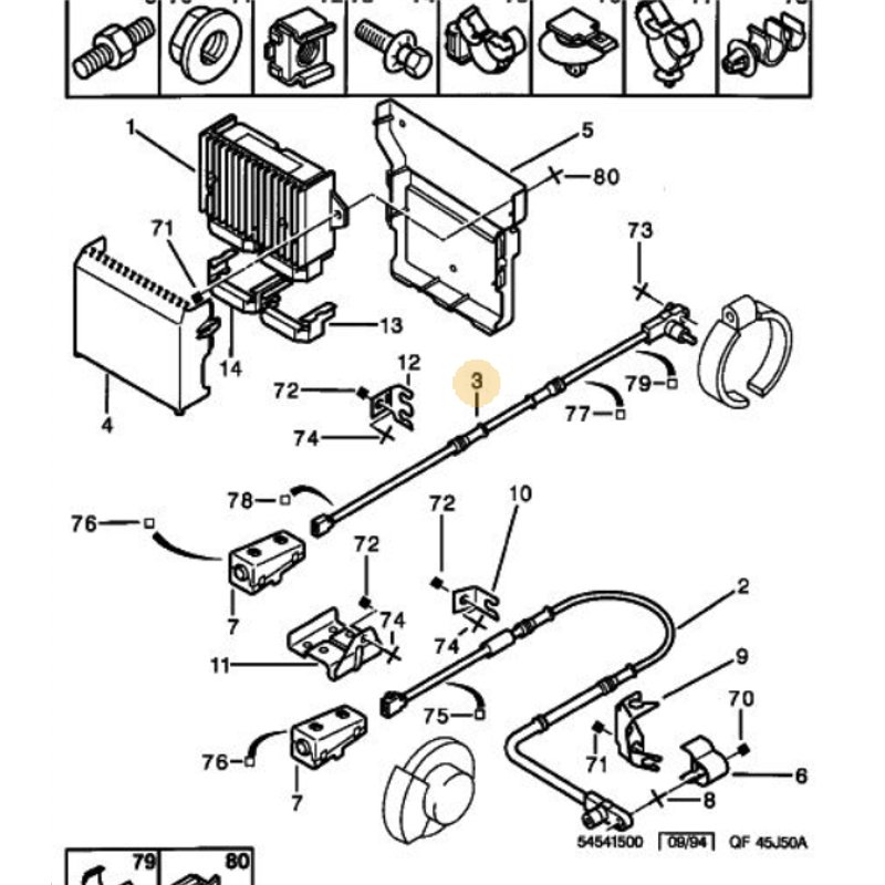 454539 - Capteur ABR de roue AR -Freins, Commande de frein - référence : 454539-OE