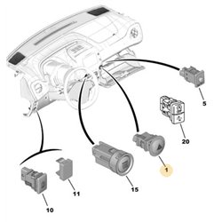 B000778280 - Commande signal danger -Tableau de bord, éclairage, signalisation - référence : B000778280-OE
