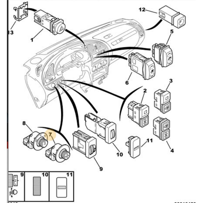 6552TJ - Contacteur commande de retro conducteur -Tableau de bord, éclairage, signalisation - référence : 6552TJ-OE