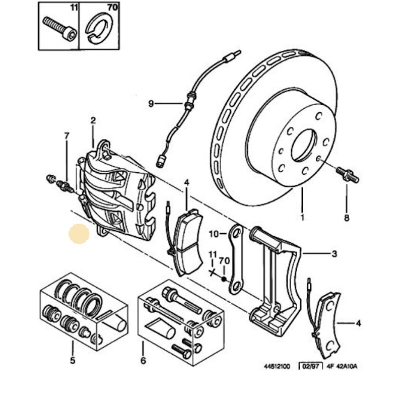 444878 - Necessaire piston d'étrier AV -Freins, Commande de frein - référence : 444878-OE