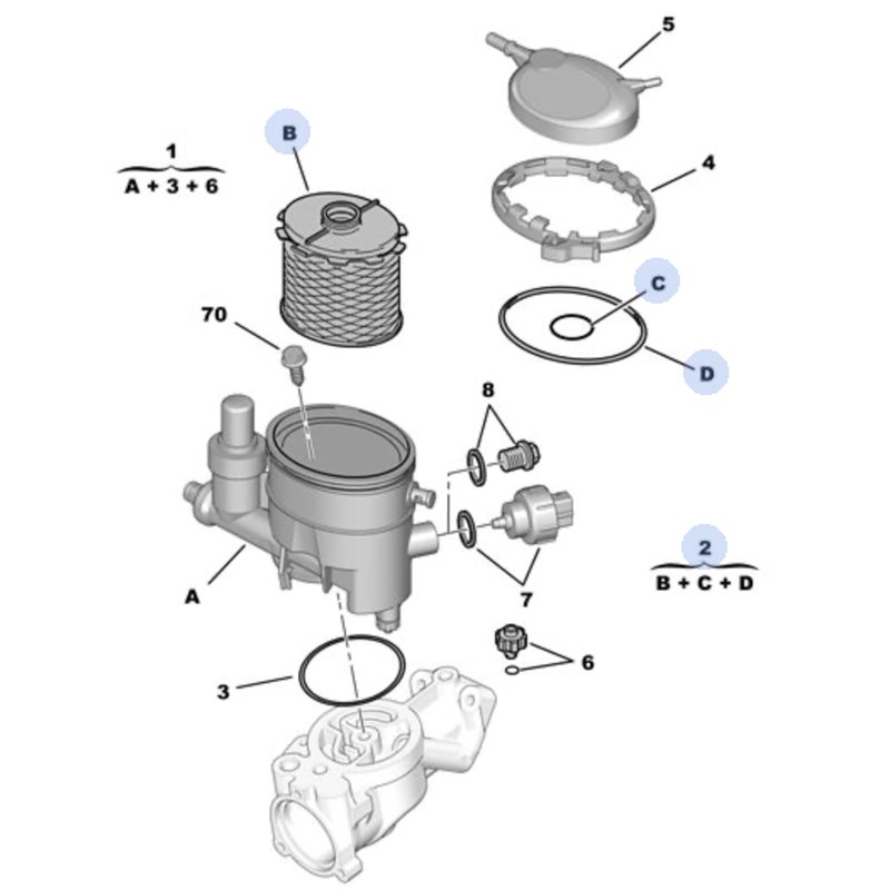 1906A9 - FILTRE A GASOIL -Organes extérieurs au moteur - référence : 1906A9-OE