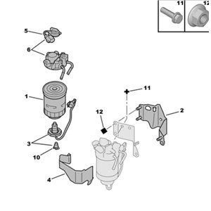 1608933780 - CARTOUCHE FILTRE GASOIL C4 AIRCROSS -Organes extérieurs au moteur - référence : 1608933780-OE