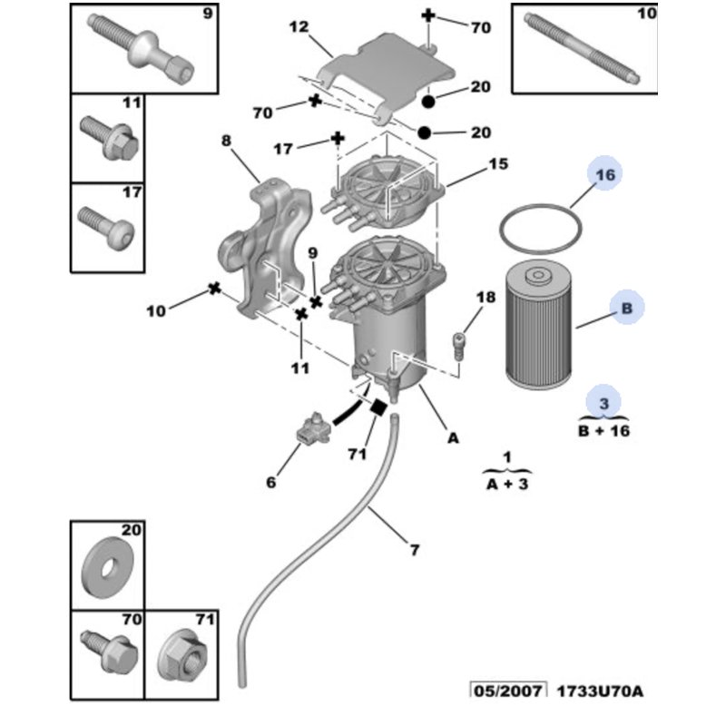 1614157280 - FILTRE A GASOIL JUMPER 3 -Organes extérieurs au moteur - référence : 1614157280-OE
