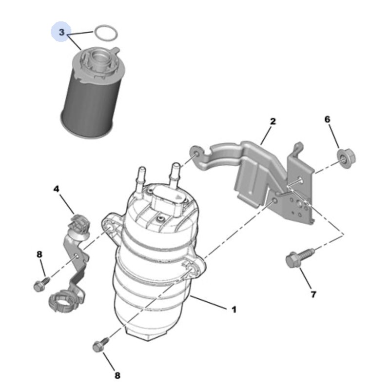 1638149580 - FILTRE A GASOIL JUMPER 3 -Organes extérieurs au moteur - référence : 1638149580-OE