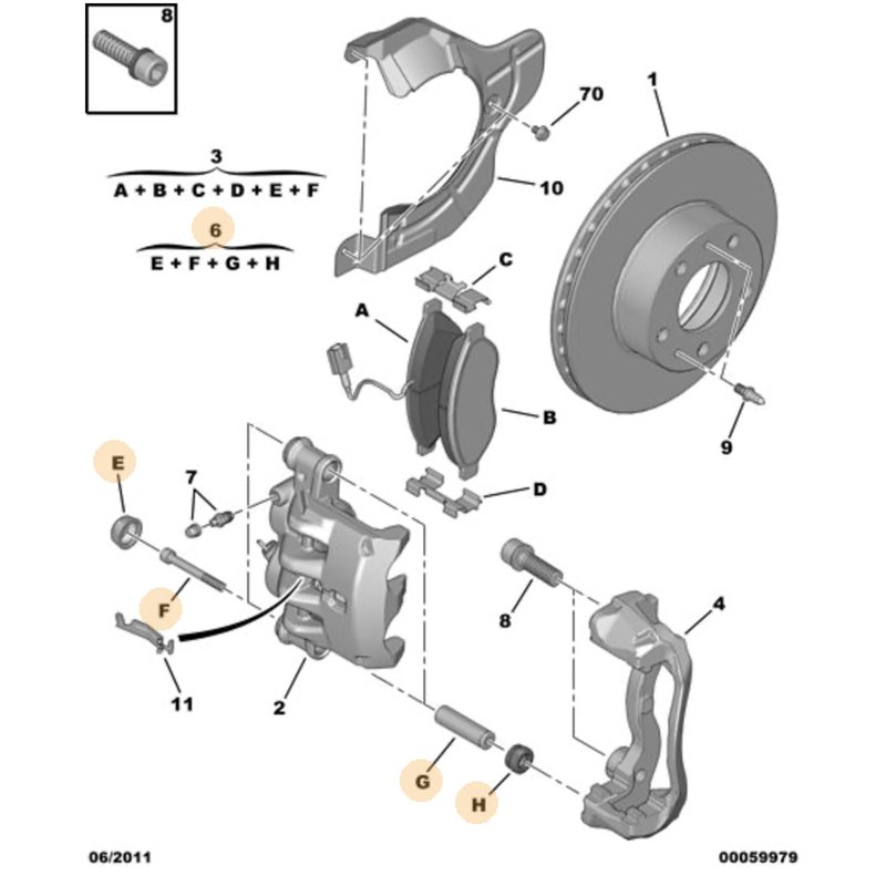 443939 - JEU DE COLONNETTES ETRIER JUMPER -Freins, Commande de frein - référence : 443939-OE