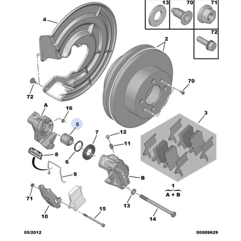 442020 - PISTON D'ETRIER C5 -Freins, Commande de frein - référence : 442020-OE