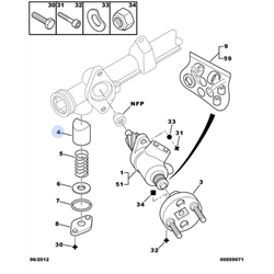 7910023867 - Poussoir crémaillere de direction Citroën BX