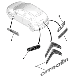 9800743480 - Monogramme Citroen C3