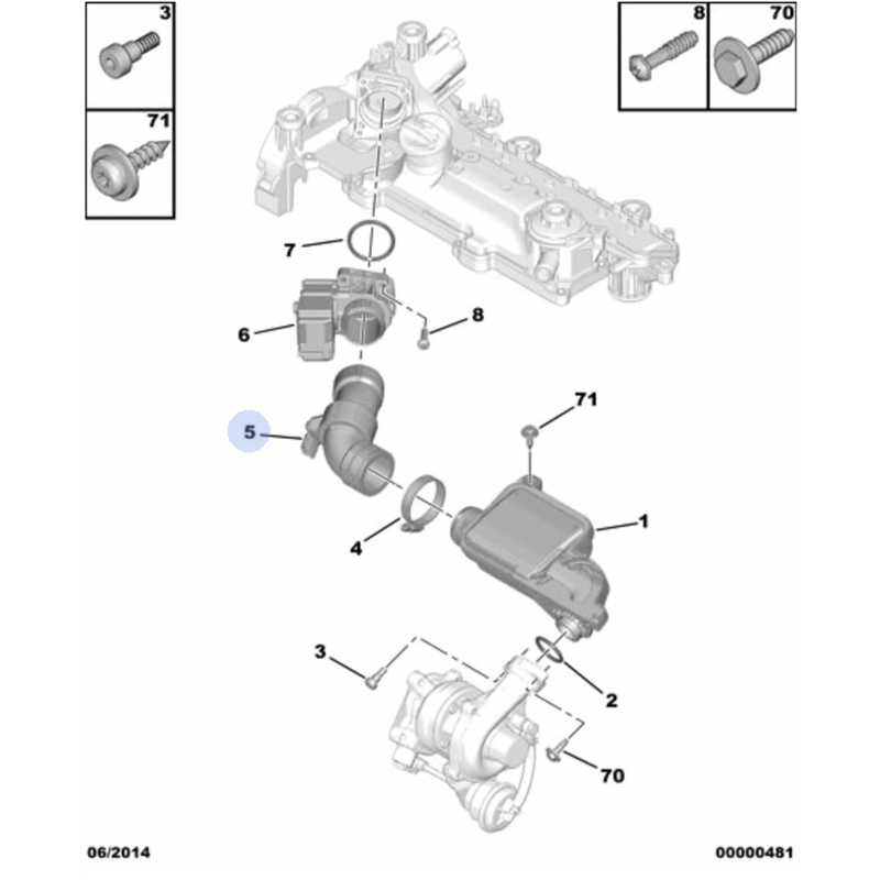 143445 - Raccord d'air moteur DV4TD Citroën C1 - C2 - C3