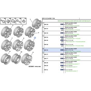 5402K5 - Jante en alliage TOKA TOKA 17 pouces pour Citroen C4