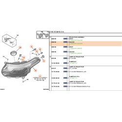6208N5 - PROJECTEUR GAUCHE CITROEN C3 PICASSO NEUF D'ORIGINE
