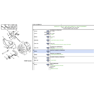 570622 - SUPPORT GLISSIERE ALTERNATEUR CITROEN BX ET C15